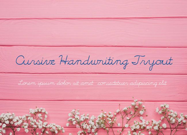 Cursive Handwriting Tryout example